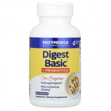 Enzymedica, Digest Basic®,  Рослинні ферменти з  пробіотиками для підтримки травлення, 90 капсул